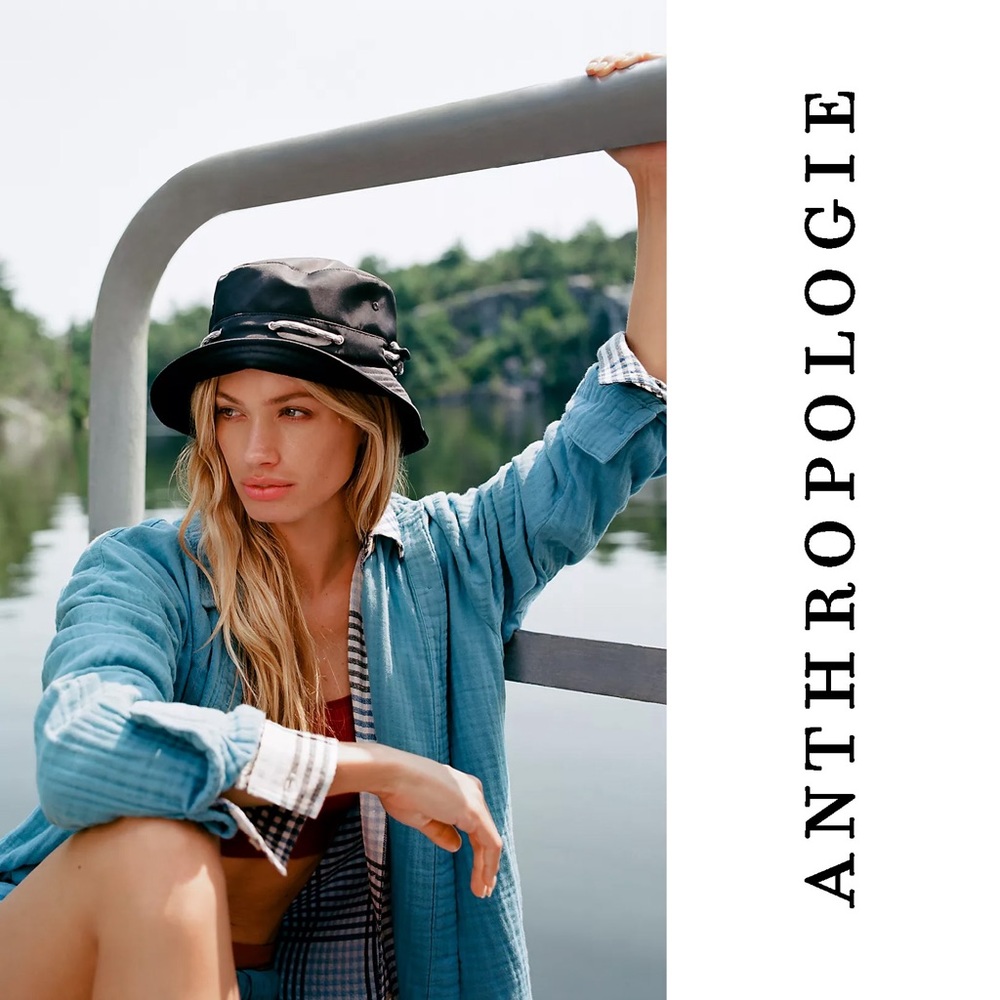 Anthropologie Nylon Sport Bucket Hat